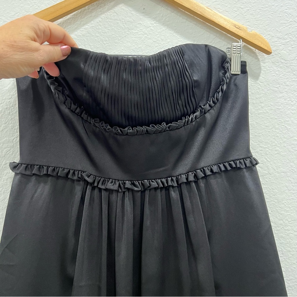 BCBGMaxAzria Silk Black Strapless Cocktail Dress Size 8‎ New With Tags Rare HOCO